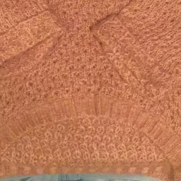 Dots Tan Carmel Open Knit Cuffed Sleeve Sweater Top NWT - Picture 5 of 6